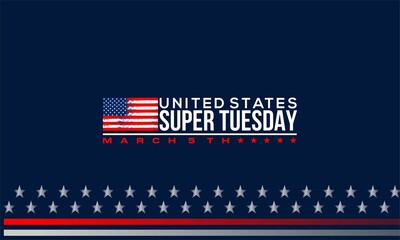 super tuesday with US flag , vektor background banner .