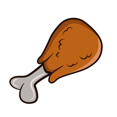 chicken and bones icon fried chicken meat