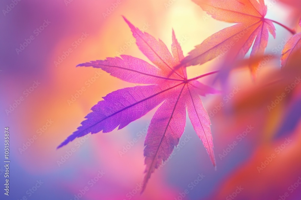 Aufkleber a detailed shot of a single leaf on a tree branch, showcasing its texture and structure