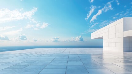 Modern Minimalist Rooftop with Stunning Sky View