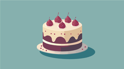 Flat illustration cake. Cooking. Dessert.