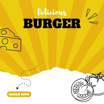 Social Media Post Footage Hamburger Animasi