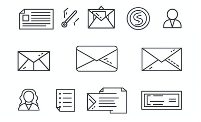 A set of icons for human resources, with people in various activities
