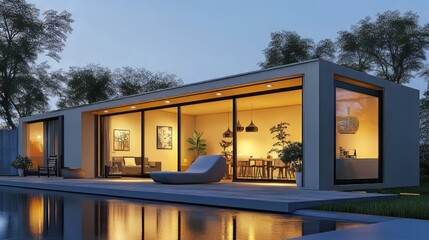 Modular houses of modern architecture. architecture modern. Ultra realistic. Photorealistic