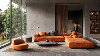 Stylish living room with contemporary decor and high-end finishes.