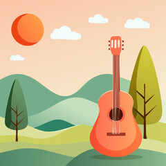 Gitarre in der Natur