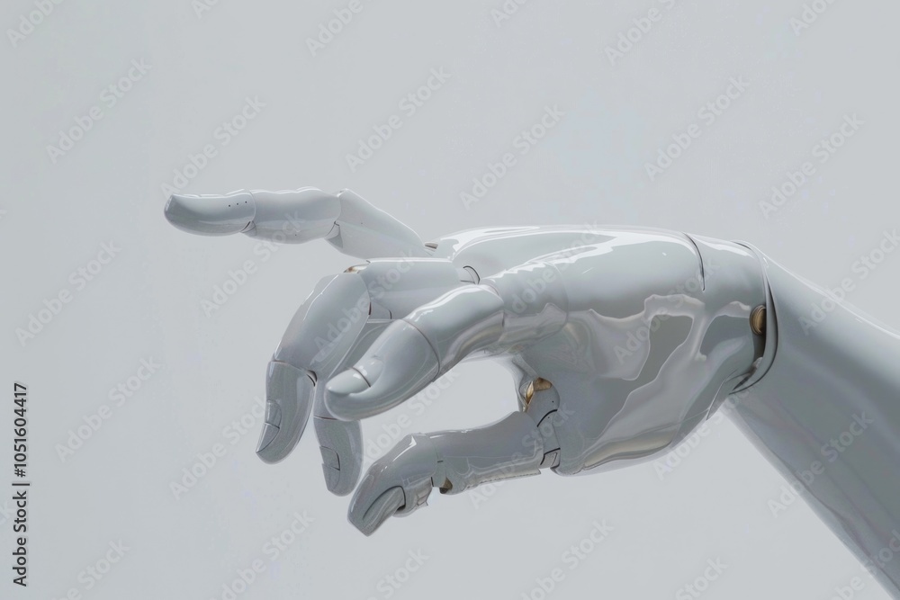 Fototapete A robotic hand extending upwards, suggesting interaction or connection with an unseen entity