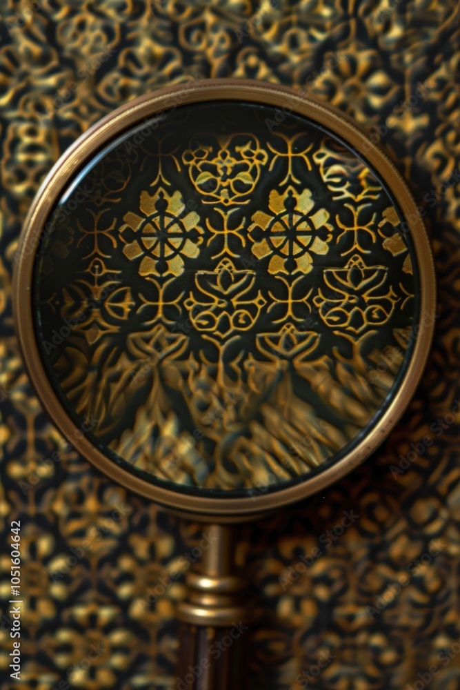 Aufkleber a close-up view of a magnifying glass sitting on a table, perfect for highlighting details or adding