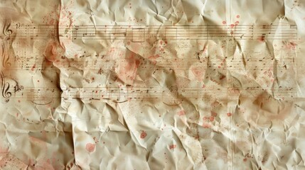 Sheet of paper with handwritten music notes