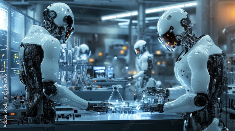 Poster advanced robotics in a high-tech laboratory setting