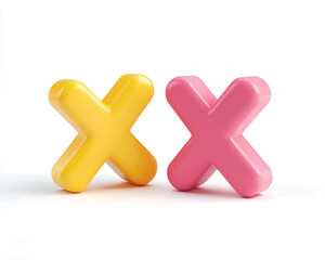 Obraz premium two x 3d style, X in 3d, cross in 3d 