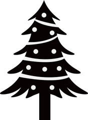 Christmas Tree Silhouette Decoration Templet Element