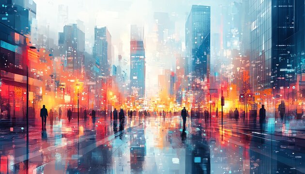 Vivid illustration of a motivational quote in an urban setting, colorful graphics, engaging design, and an inspiring, modern feel