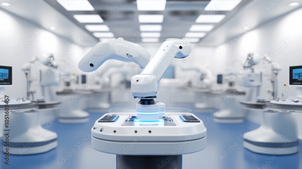 Poster advanced robotics in a high-tech laboratory environment