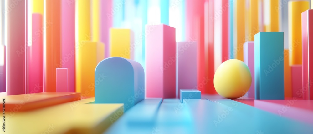 Leinwandbilder eyecatching 3d data visualization featuring colorful graphs and charts, perfect for presentations an