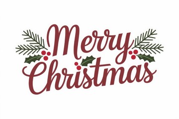 Fototapeta premium A simple Christmas greeting with festive greenery.