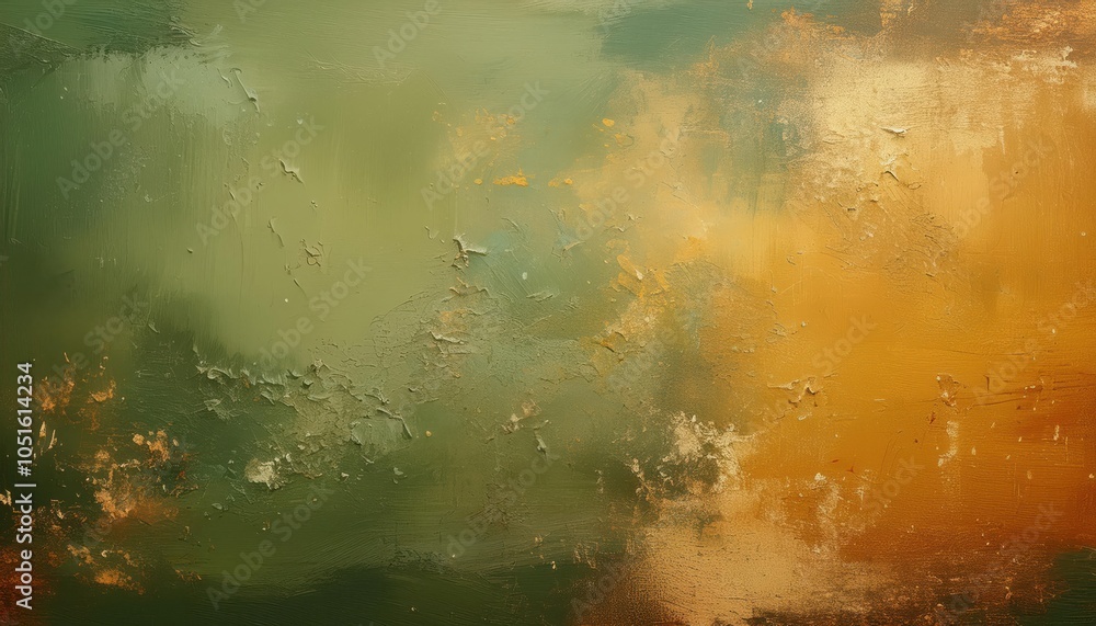 Aufkleber atmospheric earthy green and warm amber abstract texture. organic autumn inspired gradient with soft