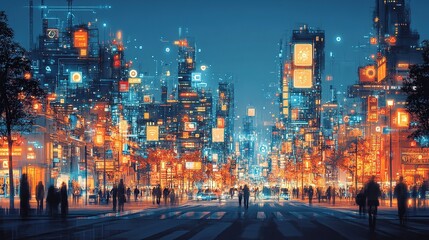 Fototapeta premium Cyberpunk Cityscape