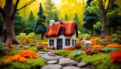 charming wooden house  in forest