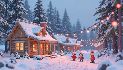 Christmas wooden houses