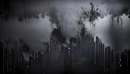 Abstract Moody Dripping Black Paint Texture with Glossy Surface and Subtle Gradient Effects. Ideal for Dark Themed Backgrounds, Dramatic Art Projects, or Gloomy Visual Concepts