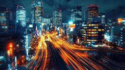 Fototapeta premium Night City Lights