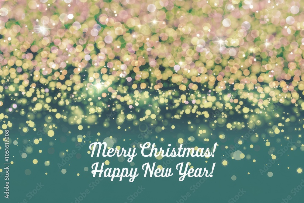 Poster abstract bokeh background with festive holiday greeting.