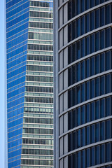 Madrid skyline. Five towers area. Financial and business center. Spain