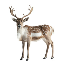 Elegant Reindeer Against a Minimalist White Background for Holiday Decoration