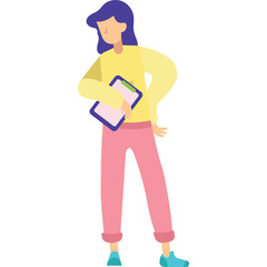 Vector woman with clipboard business people icon