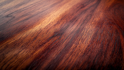 Fototapeta premium Deep mahogany with a polished finish and rich, warm grain patterns