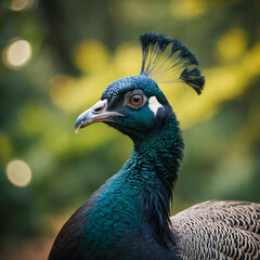 Portrait of a Peahen in its Natural Habitat