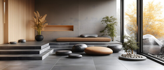 Serene Stone Path Leading to Tranquility by the Water