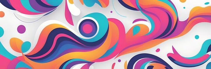 Obraz premium minimalistic abstract background with color circles waves