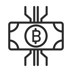 Bit coin icon. Digital currency bitcoin.