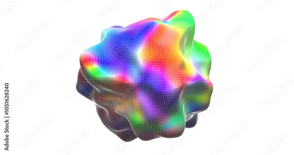 Aufkleber futuristic abstract background. 3d vector illustration. warp surface. distortion. fabric. space surf
