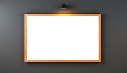 Rectangular Blank Picture Frame on Dark Gray Wall