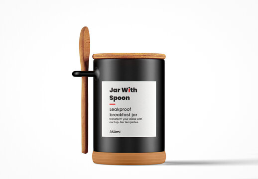 Matte Glass Rubber Base Jar Mockup