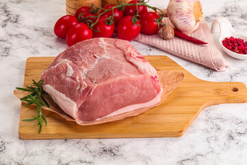 Raw pork meat piece for cooking