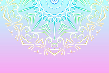 Luxurious batik flower line art pattern of indonesian culture traditional caleidoscope	