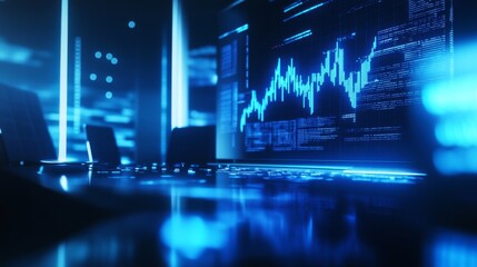 Futuristic Data Analytics Dashboard in Neon Lights