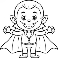 Cute vampire coloring page