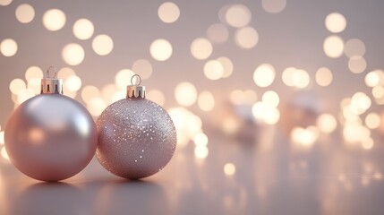 Pink ornaments sparkle, a touch of holiday cheer and festive elegance