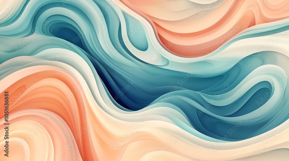 Poster abstract wave background design, modern art with fluid and dynamic shapes