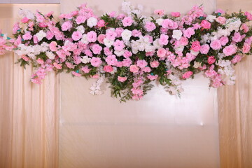 elegent flower decoration in a wedding stage