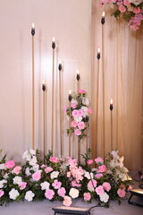 elegent flower decoration in a wedding stage