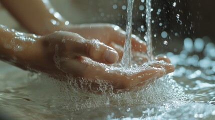 Fototapeta premium Hands Washing with Water and Soap