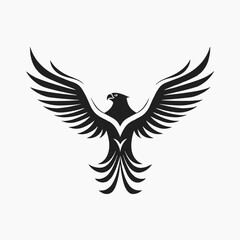 Fototapeta premium Elegant black bird logo design