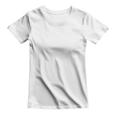 Mockup of Women's T-Shirt Featuring a Clean White Background for Fashion Display, isolated on transparent background, PNG Format