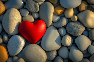 Obraz premium Vibrant Heart Among Stones
